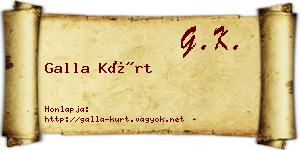 Galla Kürt névjegykártya